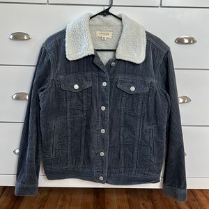Blue corduroy sherpa jacket